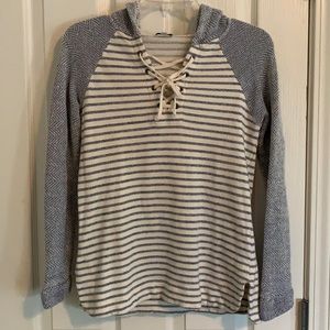 EC Splendid Terry Hooded Lace-Up Sweatshirt